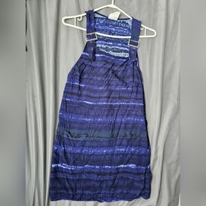 Anthropologie shibori indigo tie dye overall tank dress